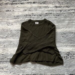 Olive Green Ribbed Sweater